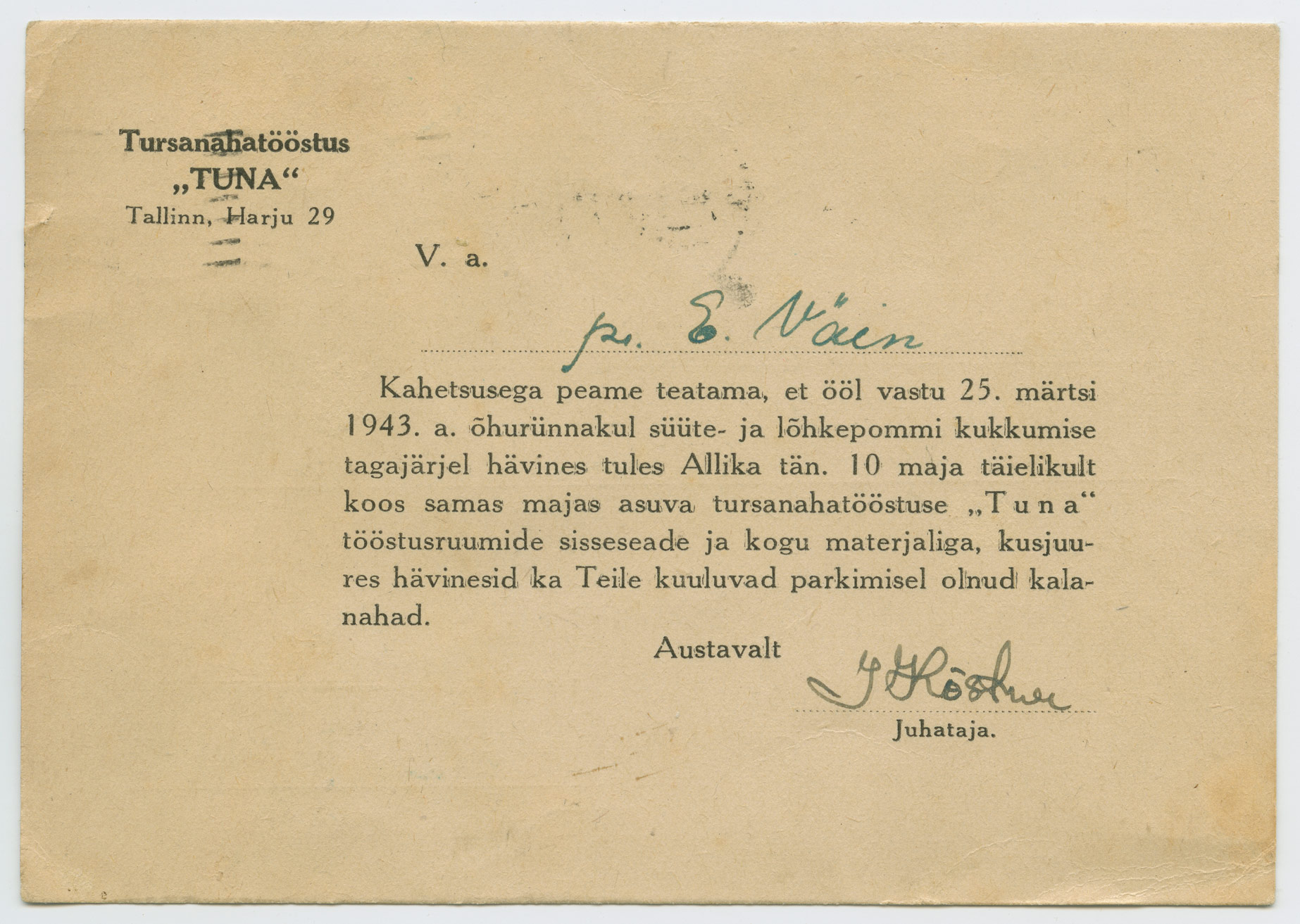 1237b-tursanahatööstus-Tuna-Tallinn-märtsipommitamine-1943-postiajalugu-ee